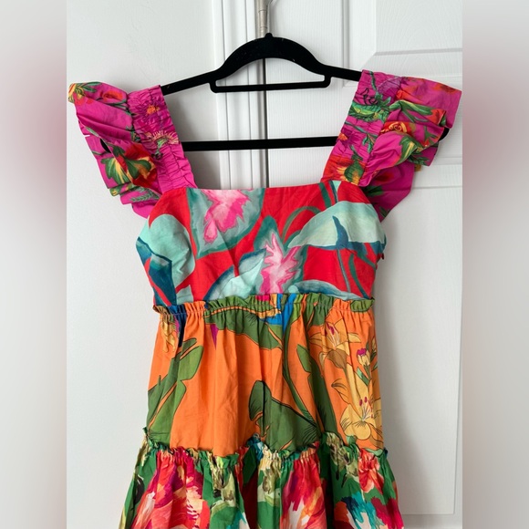 Farm Rio Foliage Mix Cotton Mini Dress, Size XS - Picture 8 of 16